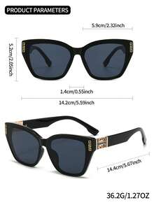 LINFEMAND 时尚猫眼装饰眼镜，独特的奢华女士配饰，适合高端活动、派对、晚宴和节日礼物 - 彩色 - 查看 8