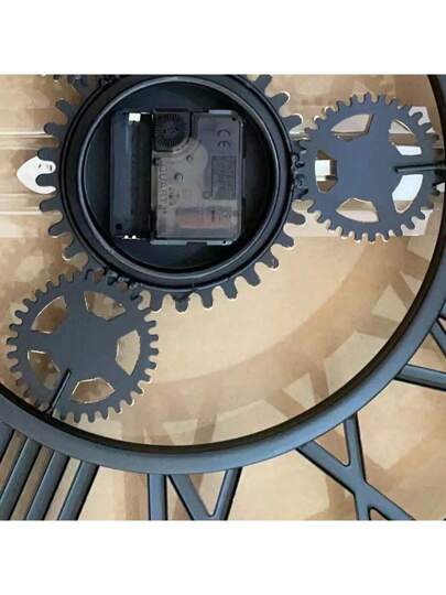 1pc Retro European Large Goud Metal Gear ed Wand Clock, 19.7/23.6 Inch Silent Quartz Movement, Countryside Garden ation, Indoor Outdoor Creative Timer Room Bedroom Dormitory Back To School Surprise Home Supplies view 6