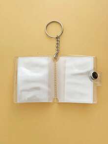 1pc Transparent White Mini Photo Album, PP Hanging Photo Album For DIY - White - View 3