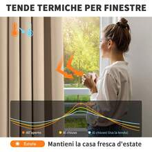 Tende 3 Metri Altezza Interni 2 Pezzi 140x300, Beige Tende Coprenti Interni Finestre, Tenda Oscuranti Camera Da Letto Moderne Salotto Soggiorno, Termiche Isolanti Tenda 300 CM Interno Coprente - Scuro màu be - Xem 3