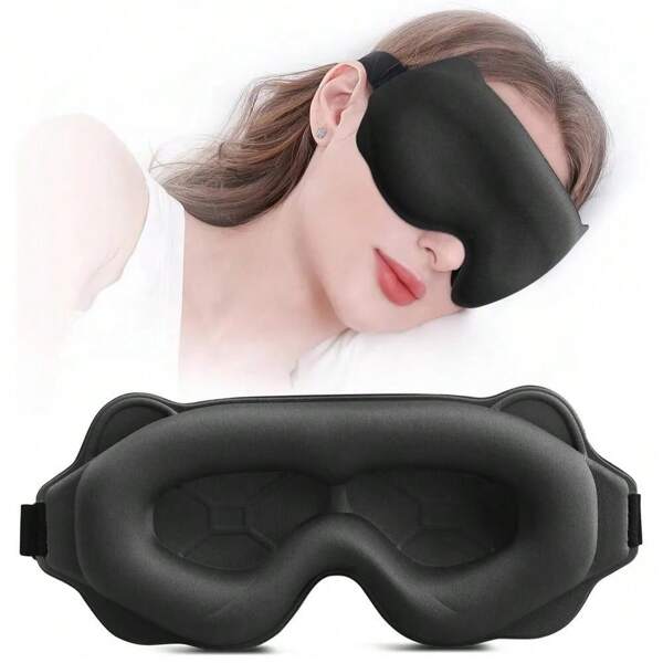1 Ultimate Sleeping Eye Mask - Adjustable 3D Contoured Eye Mask That Blocks Out Light Perfectly For Uninterrupted Sleep, Shift Work, Naps, Travel And Relaxation - Comfortable, Soft, Breathable Nighttime Eye Mask For Both Men And Women