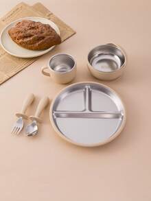 5PCS Personalized Customization Name Children Suction Base Plate Suction Base Bowl Cup Spoon Fork Sets Stainless Steel Silicone Tableware For Children First Stage Utensils Training Self Feeding Cutlery Print On Demand Children Essentials,Multi-Functional,Ornamental,Letter,Stylish,Modern,Colorful,Cute,Adorable,Casual,Custom,Personalised,Unique,Customized,Ideal Gifts For Him,Ideal Gifts For Her,Customized Kids Tableware,Christmas Gift Supplies ,Travel Organizer - Multicolor - View 14