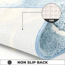 可爱海洋浴室地毯超强吸水浴室垫可机洗防滑蓬松地毯适用于淋浴间、卧室和客厅返校浴室厨房装饰
