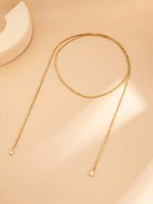 1pc Bohemian Geometric Square Beaded Teardrop Tassel Long Necklace, Luxurious Vacation Party Jewelry Gift For Women & Couples, Versatile Wear (Multiple Wearing Styles)