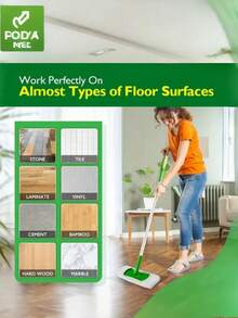 2/4/6/8 件可重复使用拖把替换垫、平板拖把布、可水洗耐用拖把替换垫、除尘拖把头、干湿两用、易于清洁 [主产品图片所示为选项 2]