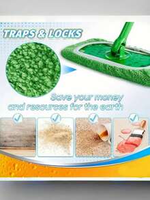 2/4/6/8 件可重复使用拖把替换垫、平板拖把布、可水洗耐用拖把替换垫、除尘拖把头、干湿两用、易于清洁 [主产品图片所示为选项 2]