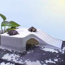 1 件龟晒台带食物托盘，龟箱装饰配件，适用于爬行动物和两栖动物