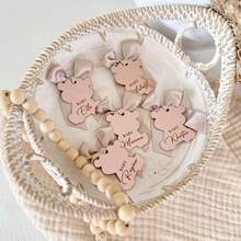 Rose Gold Custom Acrylic Mirror Tags, Teddy Bear Party Gift Tag, Teddy Bear Baby Shower Favor Tags, Birthday Gift Tags, Thank You Gift Tag - Rose Gold - View 3