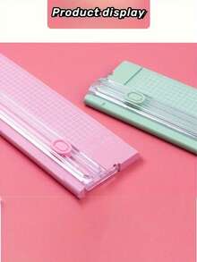 1 件切纸机，小尺寸，A4 兼容，滑动裁纸器，双面适用于纸张、照片、复印纸、文具，包括尺子和剪刀工具，返校礼物 - 彩色 - 查看 7