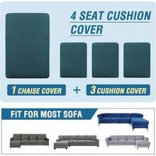 2025 New Sectional Couch Covers 8 Pieces Stretch Sofa Covers Sectional Sofa Set Separate L Shaped Couch Cover Both Left/Right Couch (And Back: 1 Chaise + 3 Sofa, Ivory), Modern Comfortable Sofa Covers - 深青色 - 查看 8