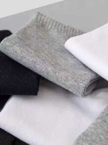 5 pares de calcetines sin marcas de color negro, blanco y gris sólidos, antideslizantes y antifricción, unisex