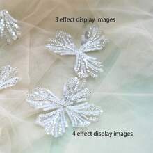 5pcs/Lot Sew On Embroidered Leaf Lace Patches For Clothing Leaves Embroidery Applique Patch For Bags Backpack Jeans - White - View 9