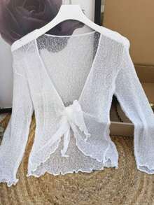 Magic Jacket Plain Casual Wool-Like Fabric Curly Magic Jacket Tea Party Luncheon Country Music Concert Airport Outfits Homecoming Birthday Party Holiday Night Out Bachelorette Party Travel Daily Formal & Evening SPRING SUMMER - White - View 2