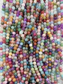 100pcs 8mm Simulated Jade Natural Stones, Agate, Color-Dyed Non-Fading Beads, Supplies For DIY Jewelry Making Such As Bracelets, Keychains, Necklaces, Crafts Decorations, Rich Colors To Inspire Your Creations - Multicolor - View 16
