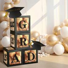 13 pezzi Decorazioni per laurea Classe del 2025, Palloncini neri e bianchi con lettere GRAD per feste di laurea 2025 per scuola dell'infanzia, asilo, scuola superiore e università, articoli per celebrazioni di laurea