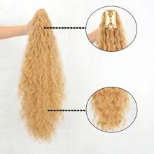 Clip On Ponytail, Long Wavy Hair Extensions, Synthetic Braided Extensions, Claw Style Hair Clips, Women's Ponytail Extensions