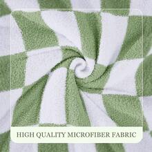 Downluxe Checkered Blanket Twin Size, 60x80 Inch Warm Lightweight Comfy Knitted Blanket, Ultra Cozy Twin For Bed/Sofa/Camping/Picnic (Sage Green) - 格紋鼠尾草綠 - 查看 10