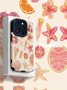 Teléfono anticaída suave con textura de vida marina rosa, X/XS XSMAX 11 12 13 14 15 16 12MINI 13MINI 16E SE4 S22 S23 S24 S25, 1 ud. - Multicolor 4 - Ver 5