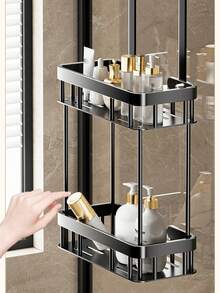 1 件易于安装的门上储物架，无需钻孔，多功能收纳架，适用于卧室、厨房和餐具室