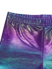 Girls' Gymnastics Tight Jumpsuit Set Girls' Sparkling Ballet Dance Costume Two-Piece Set Sparkling Rolling Shorts - Purple - View 9