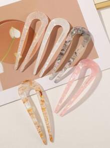1pc Vintage Stylish U-Shaped Acetate Hair Clip For Women, Suitable For Ages 14+, Daily Decorative Accessory, Perfect Mother's Day Gift Hair Combs Combs For Hair Side Comb