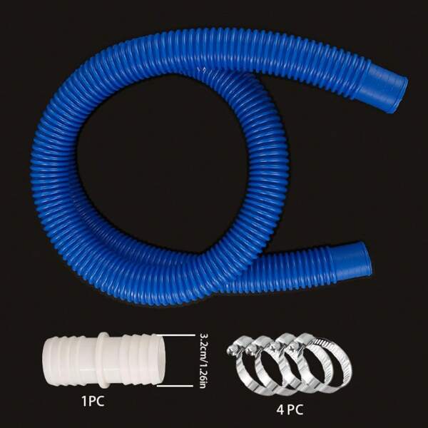 Mangueira de Drenagem Multifuncional Grossa e Flexível, Adequada para Spa Inflável, Piscina, Drenagem Externa. Mangueira Substituta da Bomba de Piscina - 59 Polegadas de Comprimento, Compatível com Mangueira de Jardim Intex de 1.25 Polegadas de Diâmetro, Acompanha 4 Abraçadeiras e 1 Conector, Fácil de Instalar