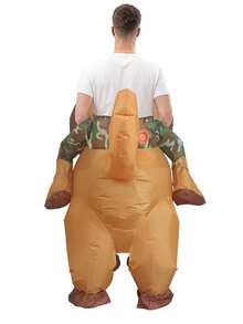1pc New Inflatable Dog Costume, Suitable For Halloween, Easter, And Theme Events, Fun Photo Prop And Stage Performance Accessory, Funny Party Outfit, Inflatable Costume For Men And Women, Applicable For Spring, Summer, Autumn And Winter - Brown - View 4