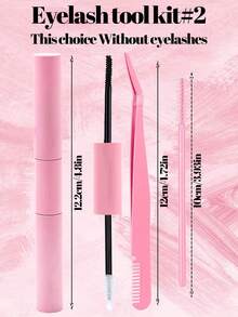 100D+120D Volume Eyelash Clusters Kit  Lash Cluster Bottom Individual Lash Extensions Wispy Individual Eyelash Extensions Kit With Lash Bond And Seal DIY Lash Clusters At Home - Pink - View 7