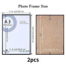 2/3/4pcs, Metal Picture Frame, Aluminum Alloy Black Simple Photo Frame, A2 Extra-Large Frame,Certificate Frame, Wall Gallery Collage Picture Frame For Wall Mounting And Desktop Display - Multicolor - View 13