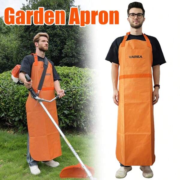 Orange, Garten-Schürze - dick, Stoff, Design mit doppeltem Schulterriemen für bequeme Bewegung, große Aufbewahrungstaschen für Werkzeuge, ideal zum Rasenmähen und Trimmen, Garten-Grundausstattung | Bequeme Garten-Ausrüstung | Verstellbarer Riemen Schürze