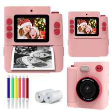 Kit de cámara digital de impresión instantánea - , videoselfie con cable USB, función de temporizador - regalo de Navidad ideal, accesorios de cámara