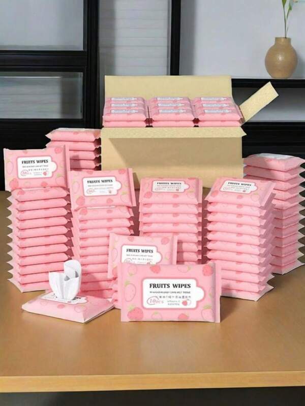 10 Pieces/Pack Mini Wet Wipes, Convenient For Home & Outdoor Cleaning, Disposable Wet Tissue