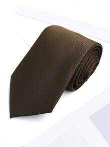 1 件男士休闲咖啡棕色花卉植物图案手工领带，适合商务、日常穿着、街头、派对搭配男士领带 - 彩色 - 查看 4