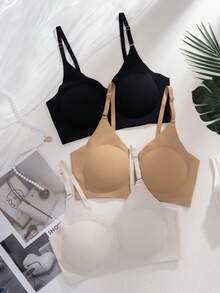 3件套女士无钢圈文胸，性感无缝舒适透气运动文胸