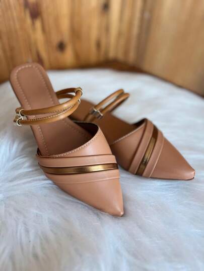 Sapato Feminino Mule Sapatilha Confortável Elegante Bico Fino Delicado Moderno