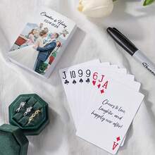 1 Set/54 Pieces, Customized Playing Cards, Customized Text And Pictures, 5 Photos Can Be Customized, Customized Couple Photo And Family Photo Playing Cards, Table Game Cards, Wedding Souvenirs, Anniversary Souvenirs, Wedding Playing Cards, Anniversary Gifts, Anniversary Gifts, Valentine's Day, Mother's Day, Birthday, Father's Day, Graduation Ceremony, Wedding. - Multicolor - View 5