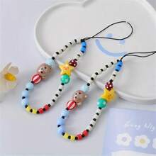 10pcs Acrylic Cartoon Fun Blush Bear Decorative Beads For Making Necklaces, Bracelets, Mobile Phone Chains, DIY Accessories, Good Friend Gifts, Family Gifts, Festival Gifts