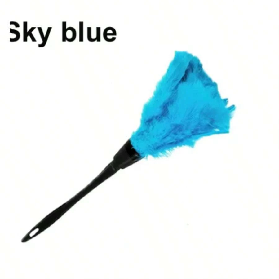 Spolverino Di Piume Di Tacchino Polvere Di Pulizia Antistatica Cruscotto Spolverino In Microfibra Spazzola Di Pelliccia Detergente Per Mobili Per La Casa In Condizioni D'aria - Blue - View 1
