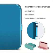 Type-C Charging Port Dust Plug Protective C-Shaped Charging Port Cover With Cleaning Brush - Suitable For IPhone 15 16 17 Series