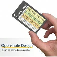 Golf Club Range Chart Card, Easy Carry With Credit Card Size,Sturdy