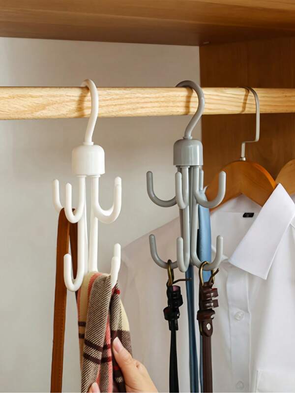 1pc Tank Top Hanger, Rotatable Bra Hanger Closet Organizer, Holds Up To 48 Items, Plastic Space-Saving Storage Rack For Belts, Bras, Tank Tops, And Ties, Essential Organizer For Apartments And Dormitories