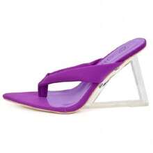 Women's Kitten Heel Flip Flops Slip On Thong Slide Sandals Comfortable Summer Beach Shoes White Heels Kitten Heels - Green - View 2