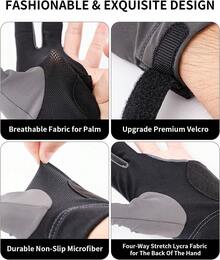 Pool Glove Left Hand, Billiards Gloves 3-Finger Lycra Glove With Anti-Slip Silicone & Breathable – Billiard Gloves Popular Sizes For Men & Women - 灰色 - 查看 5