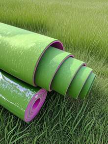 Esterilla de yoga bicolor, parte frontal suave y resiliente, parte trasera antideslizante, esterilla de fitness para pilates, almohadilla de picnic al aire libre, hecha de TPE, inodora, resistente, adecuada para mujeres, esterilla de entrenamiento en casa - Multicolor - Ver 13