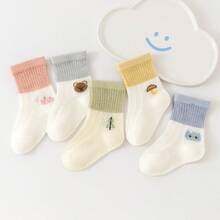 5双夏季网眼透气宽松薄款中筒袜，适合婴儿和新生儿，无束缚