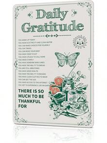 Room Decor Aesthetic A Few Daily Affirmations Motivational Wall Art Tin Metal Sign Pink Butterfly Wall Home Coffee Room Office Decor Gifts 8X12 Inches - 每日感恩 - 查看 1