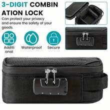 Smell Proof Pouch Bag With Combination Lock Carbon Lined Odor Proof Case Containers For Travel And Home (8x4x2.75inch) - Xám - Xem 1