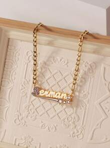1 pièce Collier pendentif avec motif personnalisé de nom anglais, plusieurs styles disponibles, convient pour diverses occasions et pour un usage quotidien, cadeau parfait pour les festivals, bijou haut de gamme et raffiné
