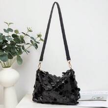 Bolsa de mão com almofada de glitter para axilas, bolsa transversal para celular feminina, 2025