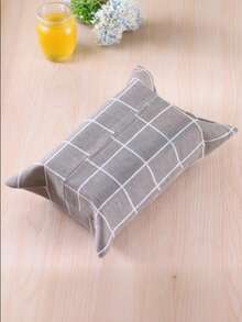 Family Pack Paper Towel Sleeve Tissue Bag Paper Towel Bag Fabric Tissue Box Tissue Bag ,Simple Style Plaid Fabric Tissue Bag Fabric Car Tissue Bathroom Living Room Placement ,Creative Paper Towel Sleeve Lightweight Non-Cardboard Tissue Convenient Replacement - Multicolor - View 6